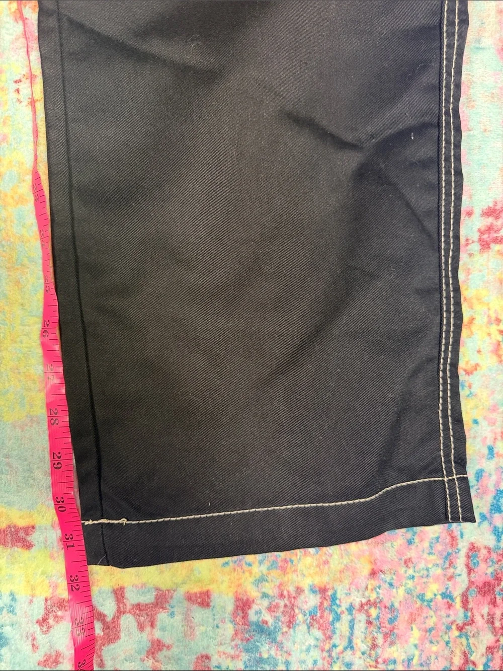 True Religion Black Cargo Jeans with Contrast Stitching